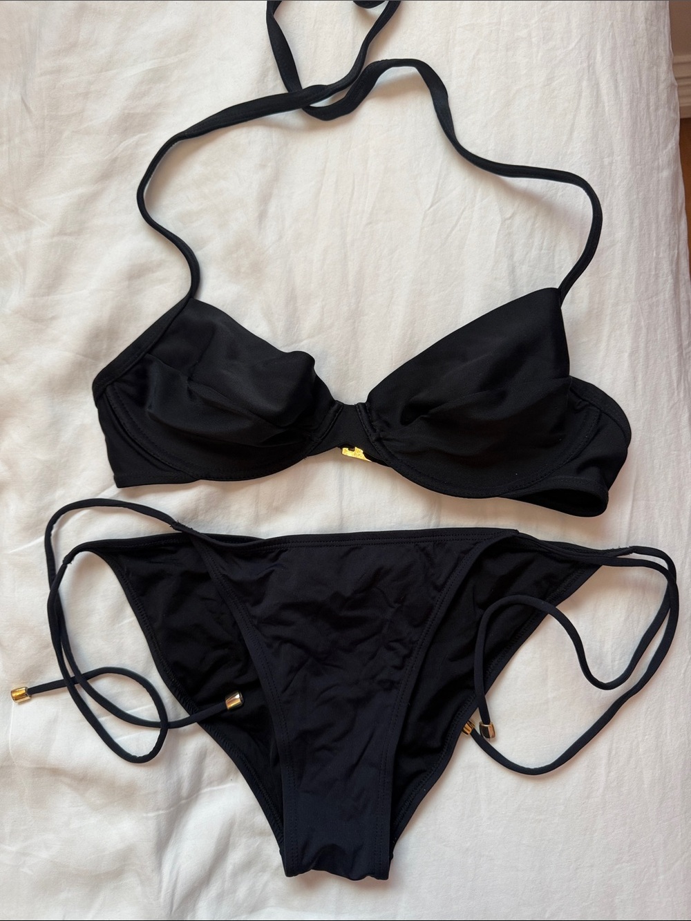 Agua Clara Black Women's Two-Piece Bikini Swim Set